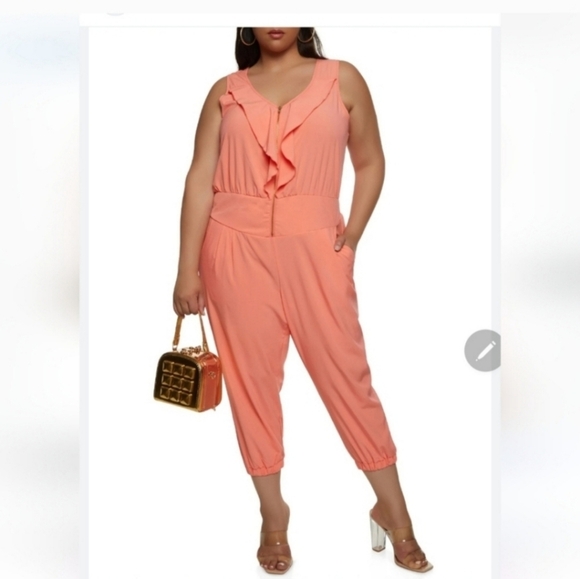 boutique Pants - Nwot Bright coral jumpsuit size 2x